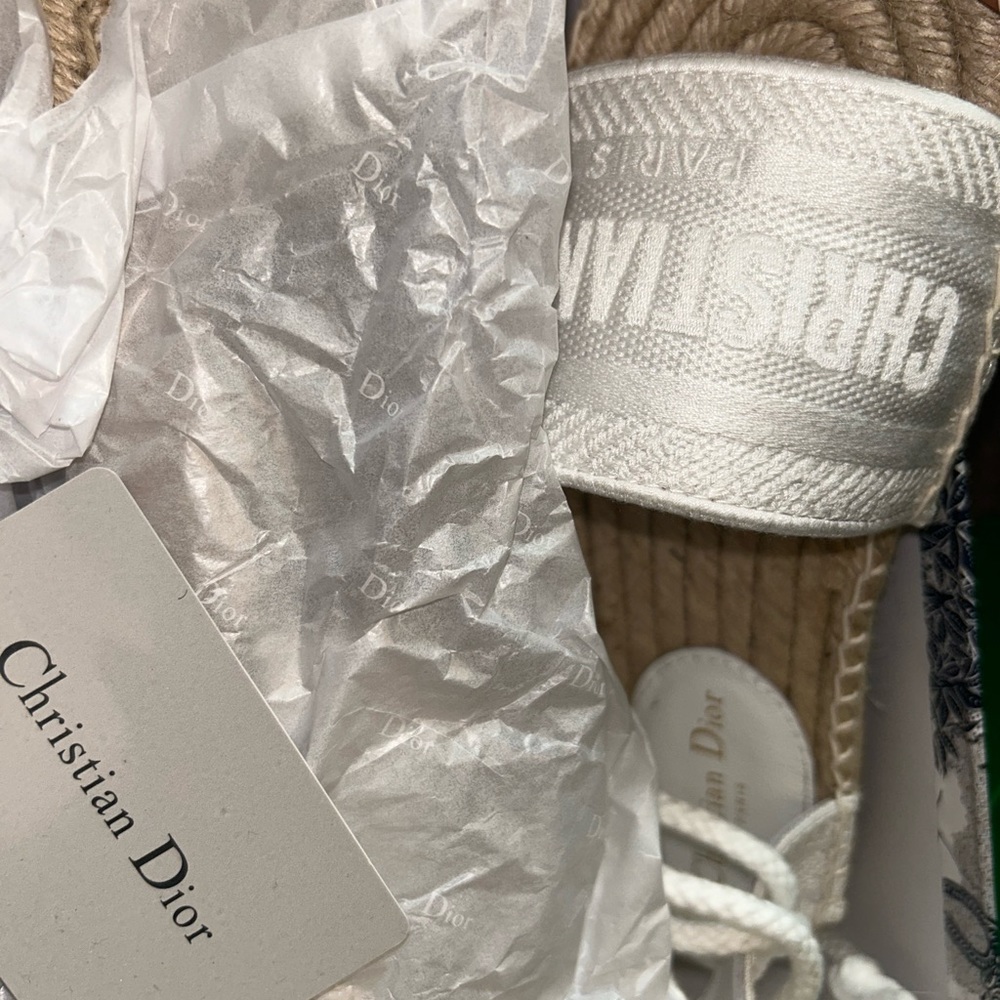 Dior Tan and White Sandals Chic Style